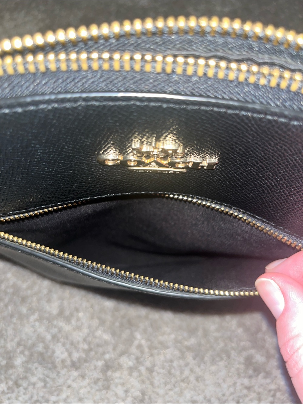 Coach Black Leather Pebbled Crossbody with Gold Hardware - Picture 6 of 6
